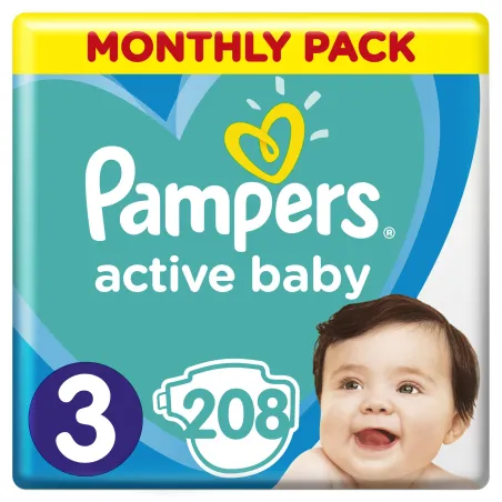 Pieluszki Pampers Active Baby Rozmiar 3 208 Szt 6-10Kg