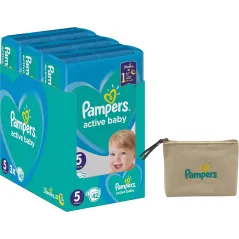PIELUCHY PAMPERS ACTIVE BABY 126 SZT. ROZMIAR 5 11-16 KG + KOSMETYCZKA - Procter & Gamble