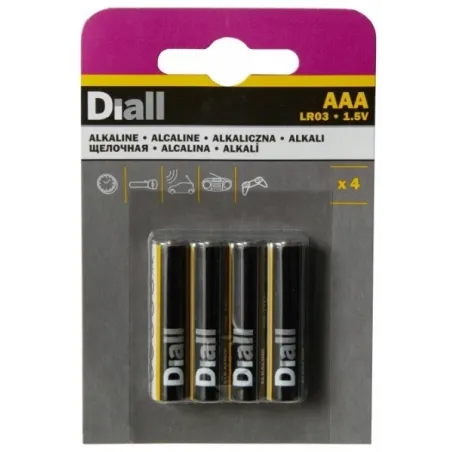Diall Baterie Alkaliczne Aaa 4 Sztuki 1,5V