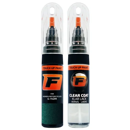 Lakier Bazowy Firanto Tasmania Green G-142M 15Ml + Lakier Bezbarwny 15Ml