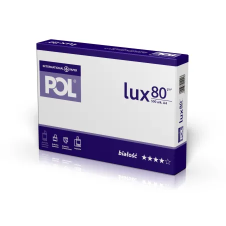 PAPIER DO DRUKARKI BIAŁY POLLUX A4 80G/M2 500 ARKUSZY - International Paper