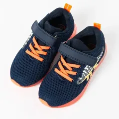 BUTY SPORTOWE CHŁOPIĘCE ZE ŚWIECĄCĄ PODESZWĄ GRANATOWO-POMARAŃCZOWE ROZMIAR 29 COOL CLUB