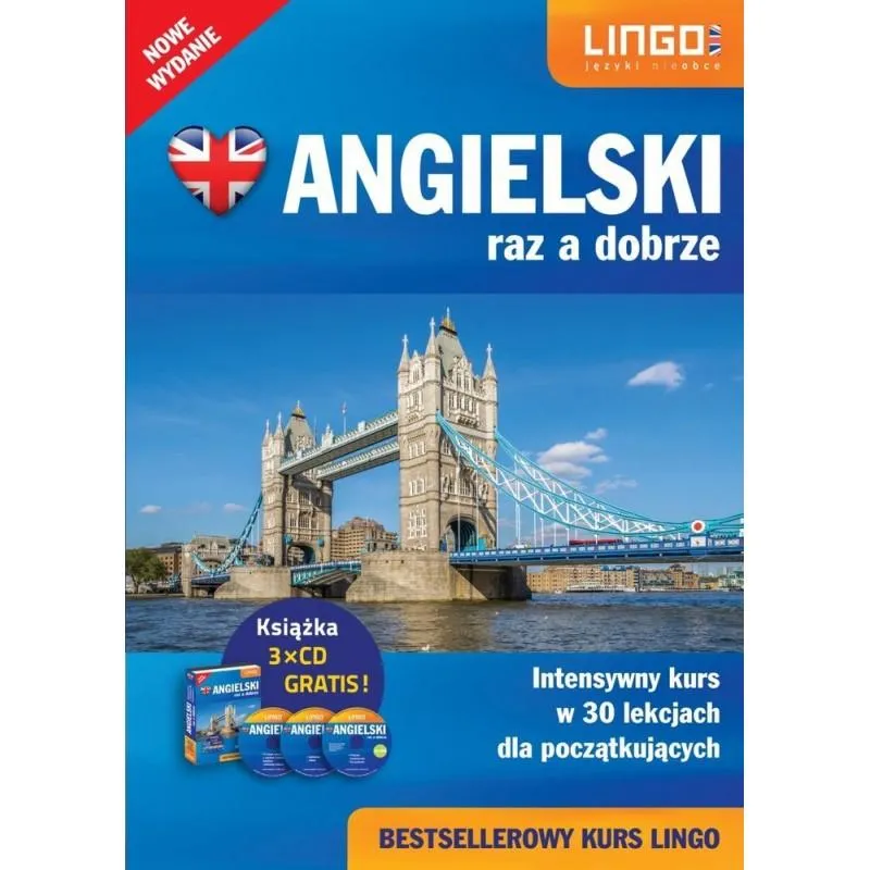 ANGIELSKI RAZ A DOBRZE INTENSYWNY KURS W 30 LEKCJACH DLA POCZĄTKUJĄCYCH KSIĄŻKA + CD Iwona Więckowska - Lingo