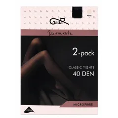 RAJSTOPY CZARNE 2-PACK MICROFIBRA 40 DEN ROZMIAR 2-S GATTA