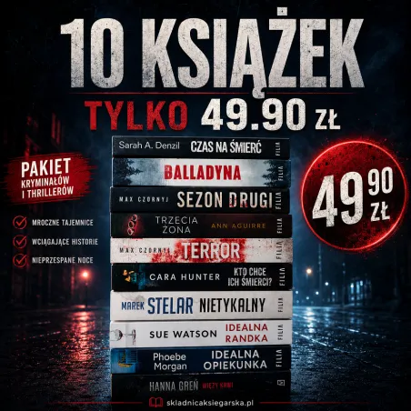 MEGA PAKA KSIĄŻKOMANIAKA – 10 KSIĄŻEK POCKET WYD. FILIA |KRYMINAŁ, THRILLER, SENSACJA
