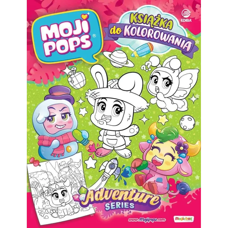Moji Pops. Książka do kolorowania. seria Adventure  3 figurki