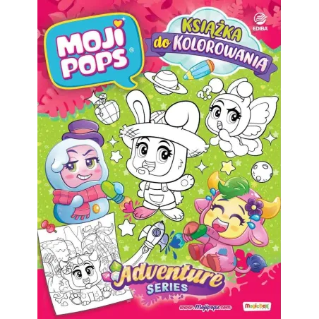 Moji Pops. Książka do kolorowania. seria Adventure  3 figurki