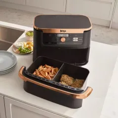 Frytkownica Beztłuszczowa Air Fryer Ninja Foodi Flexdrawer Af500Eudbcp 10,4L Dual Zone Czarno Miedziany