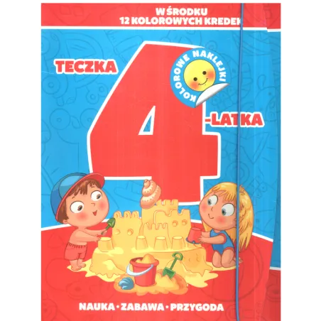 TECZKA 4-LATKA NAUKA ZABAWA PRZYGODA. TRZY KSIĄŻECZKI + KREDKI - Damidos