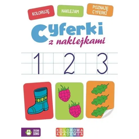CYFERKI. KOLOROWA AKADEMIA Z NAKLEJKAMI 4+ - Zielona Sowa