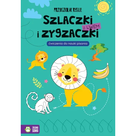 Szlaczki I Zygzaczki Z Lwem. Przedszkolak Rysuje. Ćwiczenia Do Nauki Pisania