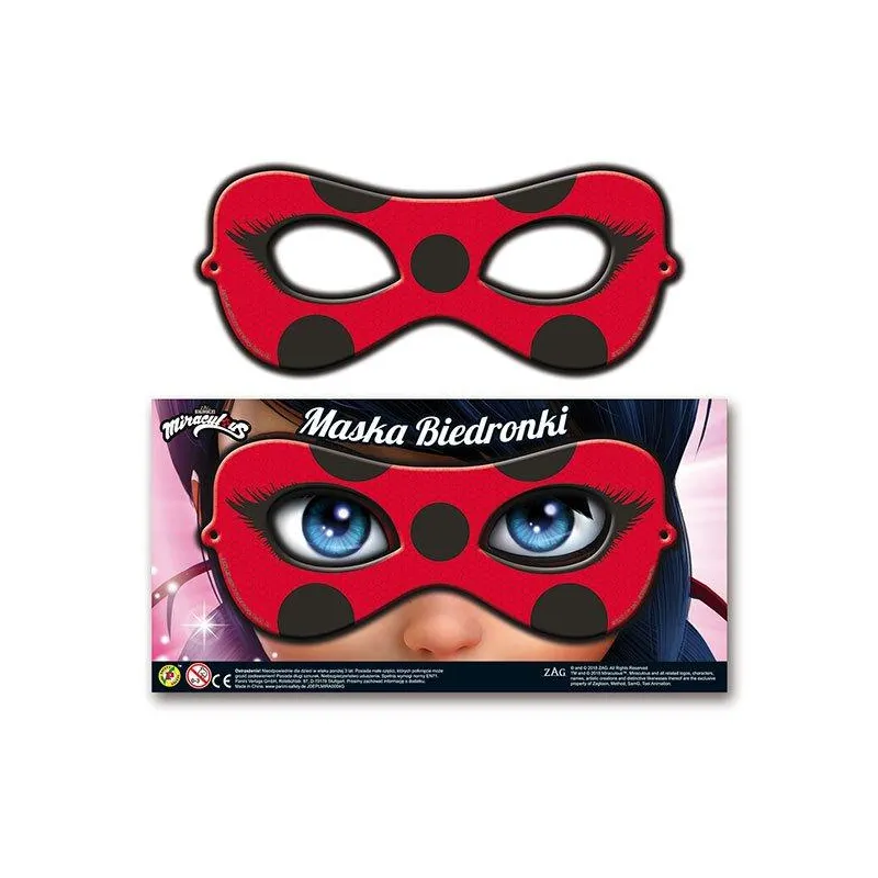 MASKA NA OCZY MIRACULOUS BIEDRONKA I CZARNY KOT - Panini
