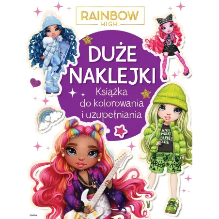 Duże Naklejki Książka Do Kolorowania I Uzupełniania Rainbow High