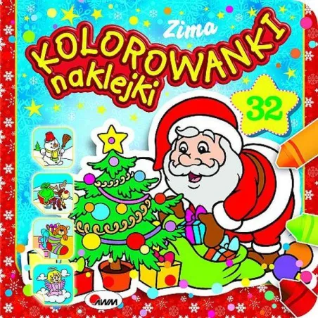 Zima. Kolorowanki Naklejki