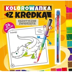 DZIKIE ZWIERZĘTA KOLOROWANKA Z KREDKĄ - Wydawnictwo Pryzmat