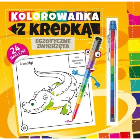 DZIKIE ZWIERZĘTA KOLOROWANKA Z KREDKĄ - Wydawnictwo Pryzmat
