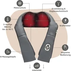 MASAŻER SHIATSU DO KARKU PLECÓW I SZYI MUNICHSPRING 24W