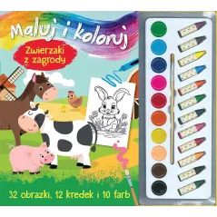 ZWIERZAKI Z ZAGRODY. MALUJ I KOLORUJ
