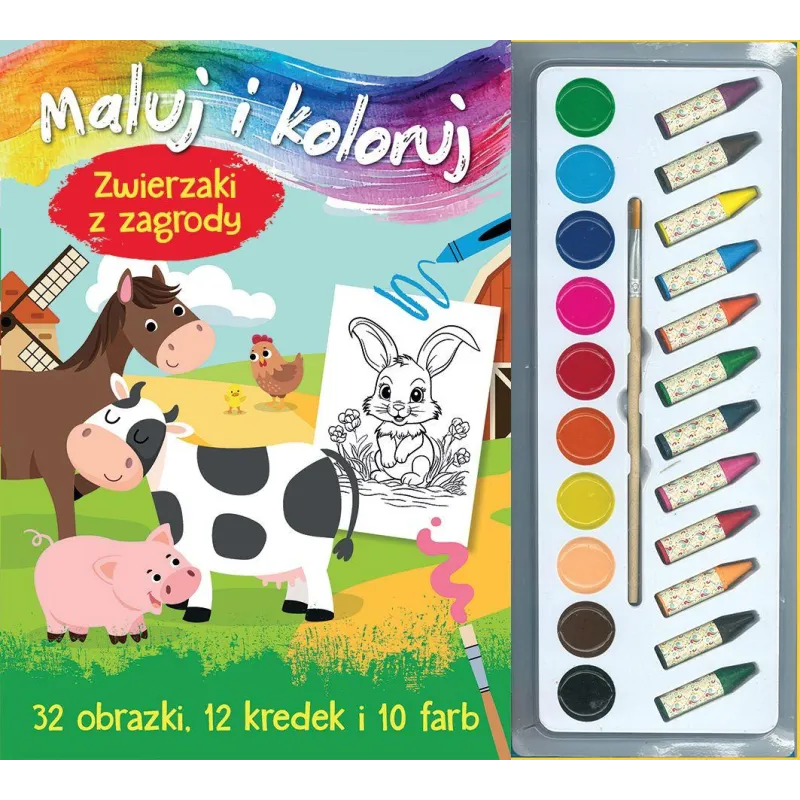 ZWIERZAKI Z ZAGRODY. MALUJ I KOLORUJ