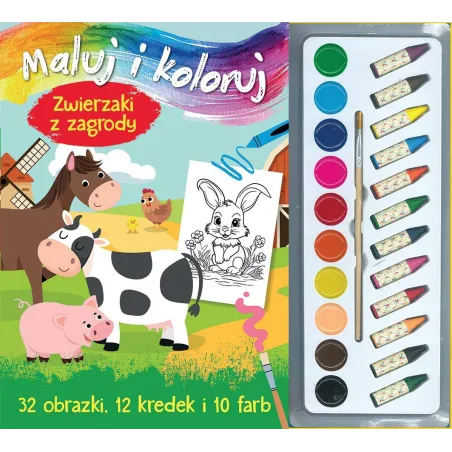 ZWIERZAKI Z ZAGRODY. MALUJ I KOLORUJ