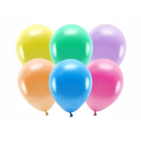 BALONY METALIZOWANE ECO 26 CM MIX 100 SZTUK PARTYDECO