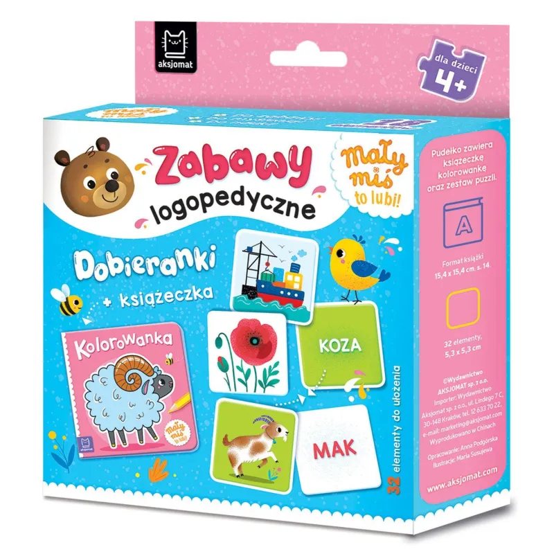 Mały miś to lubi! Zabawy logopedyczne. Dobieranki  książeczka. Mały miś to lubi! Anna Podgórska
