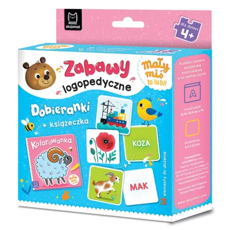 Mały miś to lubi! Zabawy logopedyczne. Dobieranki  książeczka. Mały miś to lubi! Anna Podgórska