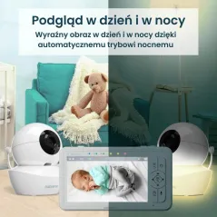 ELEKTRONICZNA NIANIA BABYSENSE HD S2 5" 2 KAMERY DWUKIERUNKOWE 4000MAH