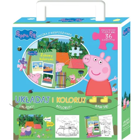 ŚWINKA PEPPA. ZABAWA KOLORAMI. UKŁADAJ I KOLORUJ