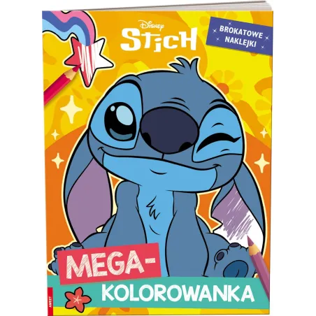 Disney Stich Mega kolorowanka brokatowe naklejki KOLB9101