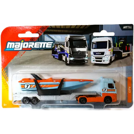CIĘŻARÓWKA MERCEDES-BENZ Z ŁODZIĄ MAJORETTE 3+