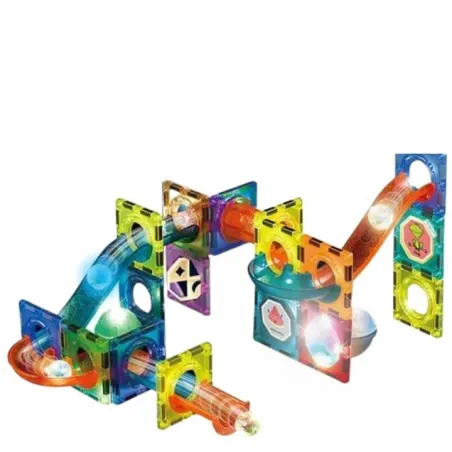 Klocki Magnetyczne Świecące Duże Tor Kulkowy Madej 6+