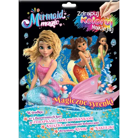 Magiczne Syrenki. Magia Syren. Zdrapuj, Koloruj, Naklejaj