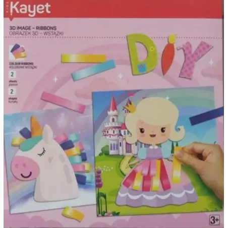 WYKLEJANKI DIY OBRAZEK 3D WSTĄŻKI ZESTAW KREATYWNY 3+