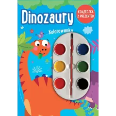 DINOZAURY. KOLOROWANKA Z FARBKAMI