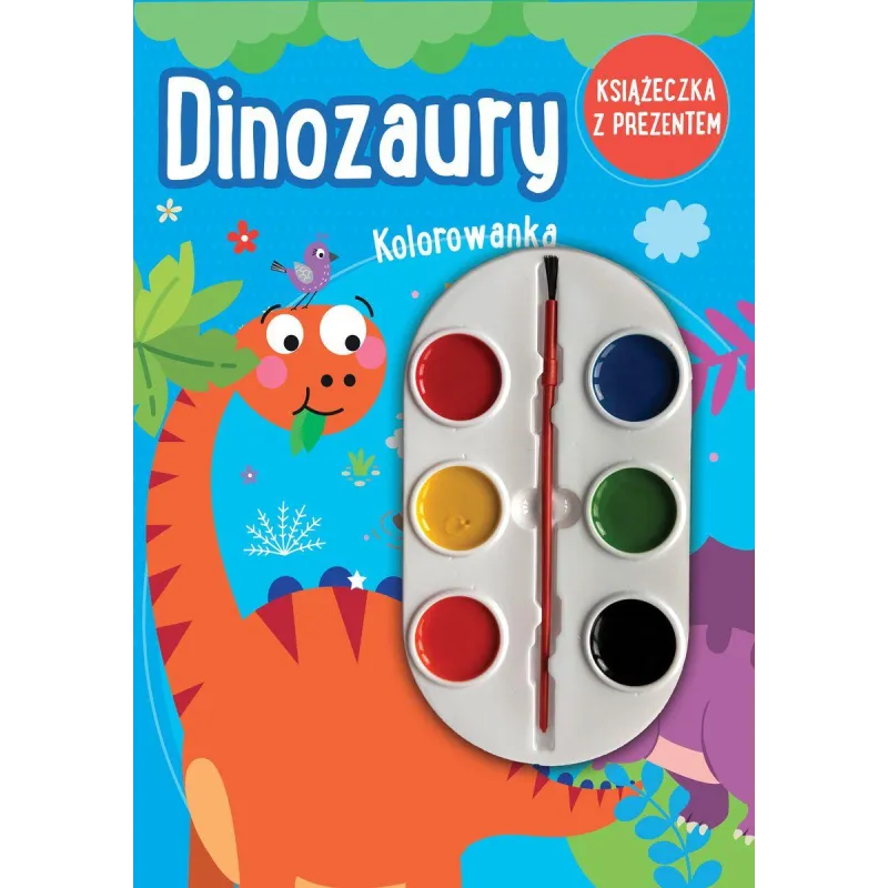 DINOZAURY. KOLOROWANKA Z FARBKAMI