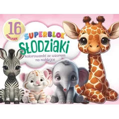 SUPERBLOK SŁODZIAKI. KOLOROWANKA ZE WZOREM NA NAKLEJCE