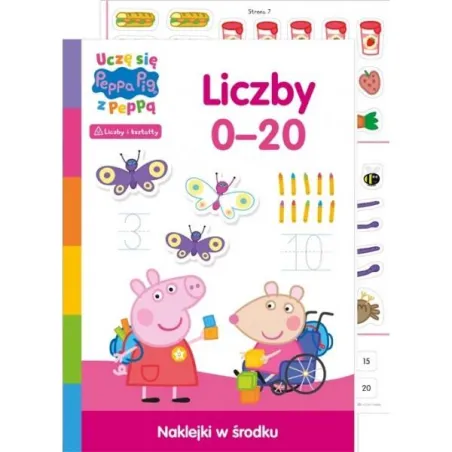 ŚWINKA PEPPA. UCZĘ SIĘ Z PEPPĄ. LICZBY 0-20 KSIĄŻECZKA Z NAKLEJKAMI