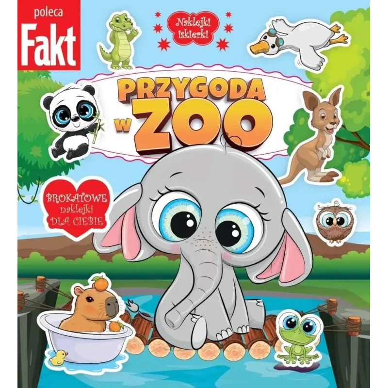 PRZYGODA W ZOO. KSIĄŻECZKA Z BROKATOWYMI NAKLEJKAMI