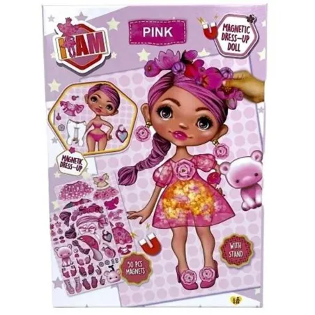 I Am Pink Lalka + Magnetyczne Ubranka 50 Elementów