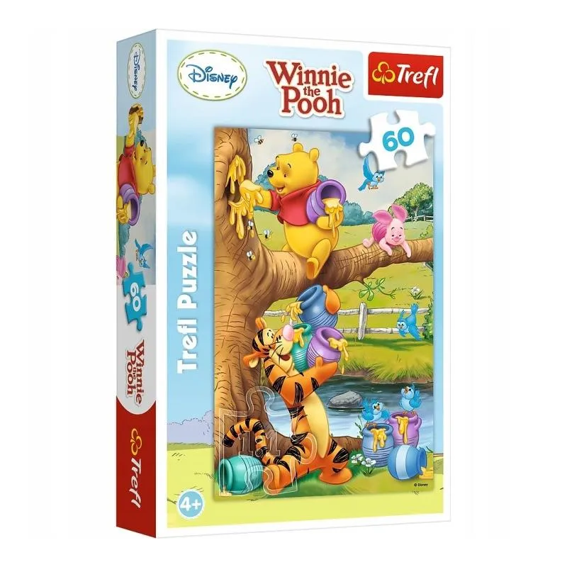 PUZZLE KUBUŚ PUCHATEK 60 ELEMENTÓW TREFL 4+