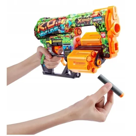 WYRZUTNIA BLASTER X-SHOT SKINS DREAD K.O. Z 12 STRZAŁKAMI ZURU 8+