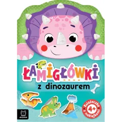 Łamigłówki z dinozaurem. Książeczka z naklejkami 4 Anna Podgórska