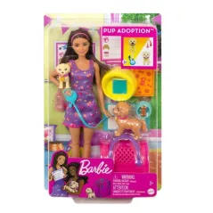BARBIE LALKA ADOPCJA PIESKÓW ZESTAW MATTEL 3+