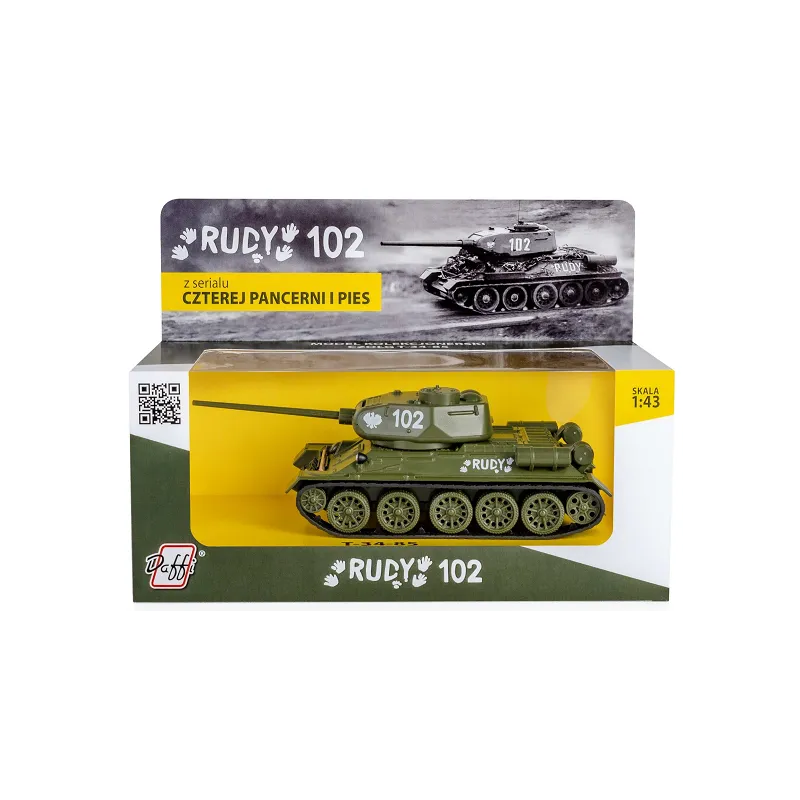 MODEL KOLEKCJONERSKI T-34-85 RUDY 102 1:43 DAFFI