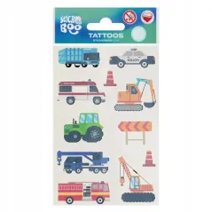 POJAZDY, SAMOCHODY, AUTA. TATUAŻE STICKER BOO 11 SZTUK