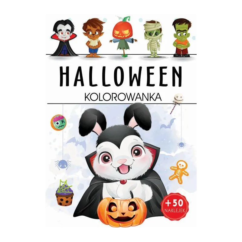 HALLOWEEN. KOLOROWANKA Z NAKLEJKAMI