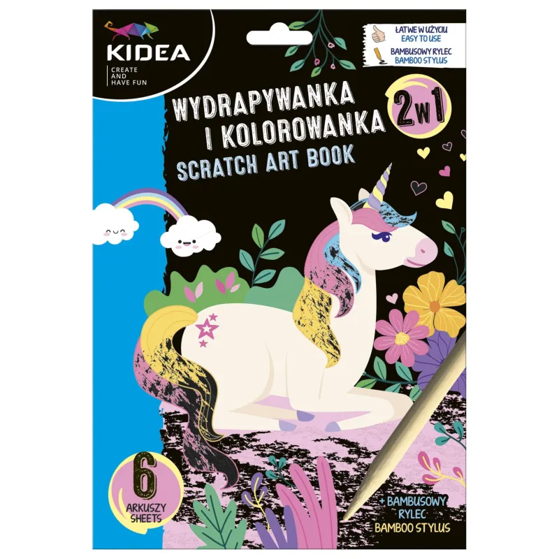 JEDNOROŻCE. WYDRAPYWANKA I KOLOROWANKA 2W1 - Derform