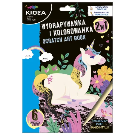 JEDNOROŻCE. WYDRAPYWANKA I KOLOROWANKA 2W1 - Derform