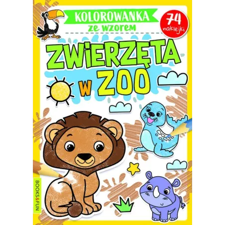 ZWIERZĘTA W ZOO. KOLOROWANKA ZE WZOREM - Books and Fun
